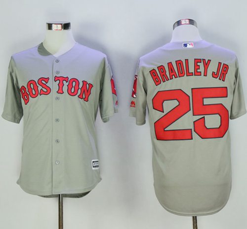 Red Sox #25 Jackie Bradley Jr Grey New Cool Base Stitched MLB Jersey - Click Image to Close